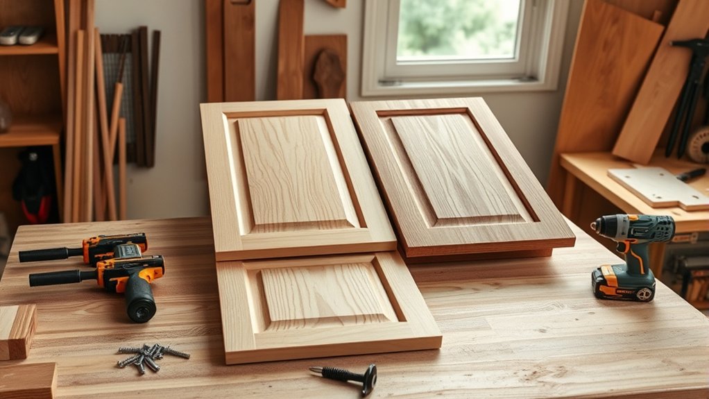 assemble hinge sand stain