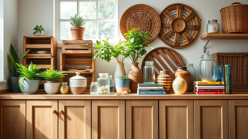 cabinet top decor ideas