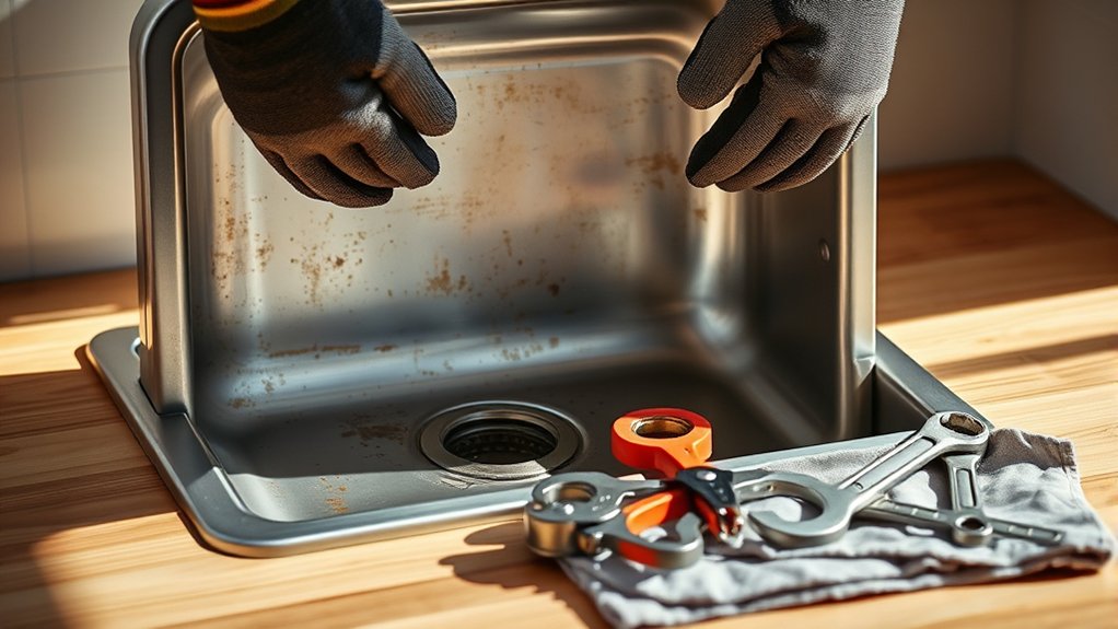 carefully remove old sink