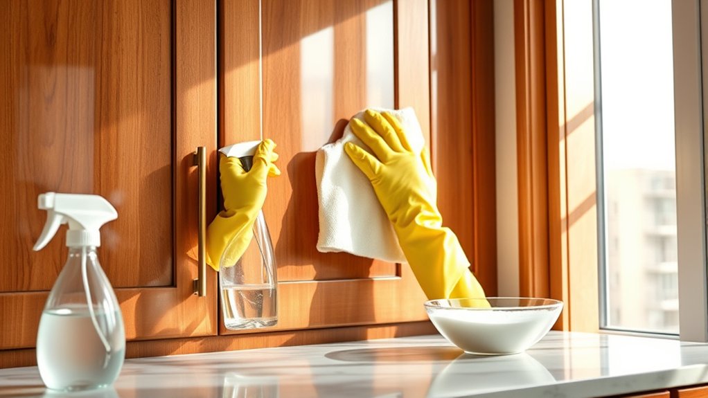 clean and degrease cabinets