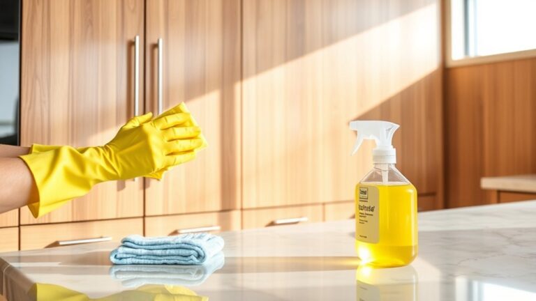 clean kitchen cabinet surfaces
