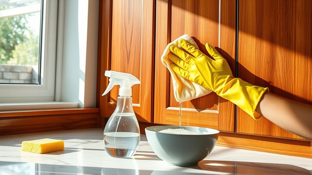 cleaning greasy kitchen cabinets