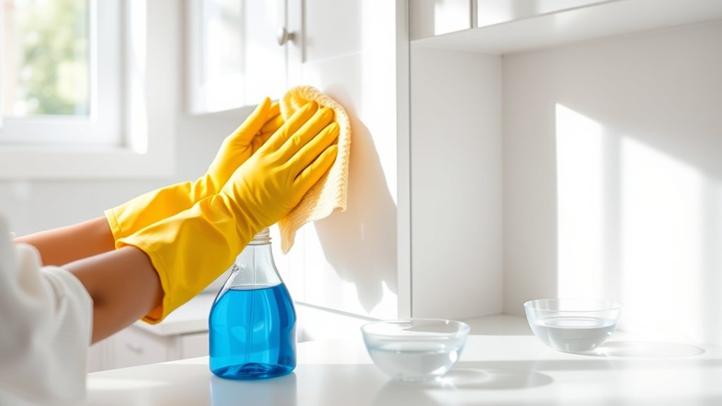 cleaning painted cabinets easily