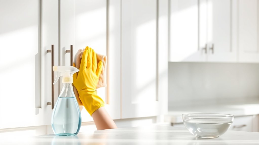 cleaning white cabinets easily