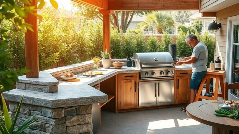 constructing an outdoor cooking area