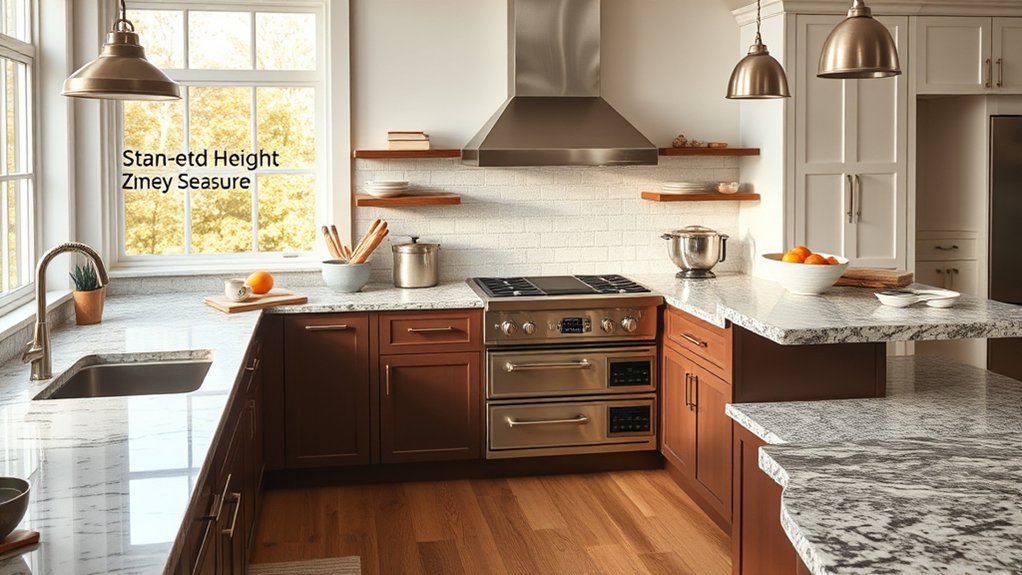 counter height varies functionally