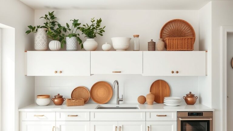 decorate space above cabinets