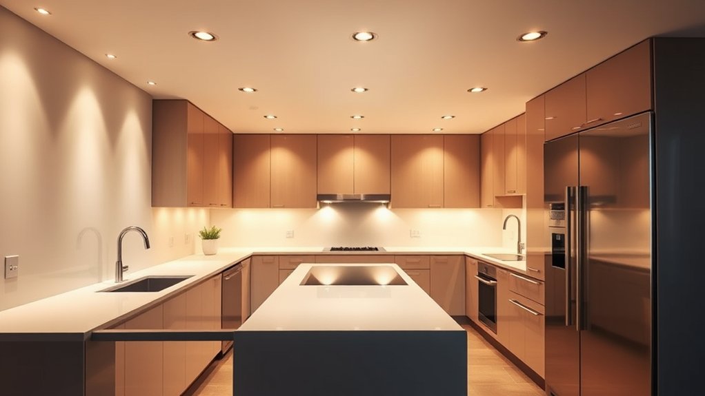 discreet recessed ceiling illumination