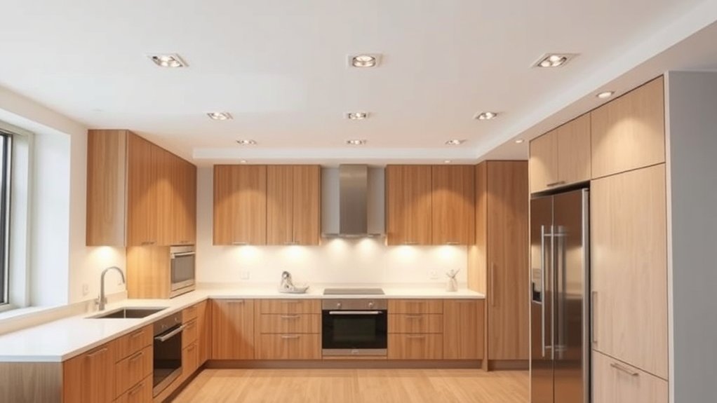 flush ceiling lighting saves space