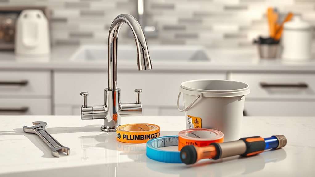 gather tools and faucet