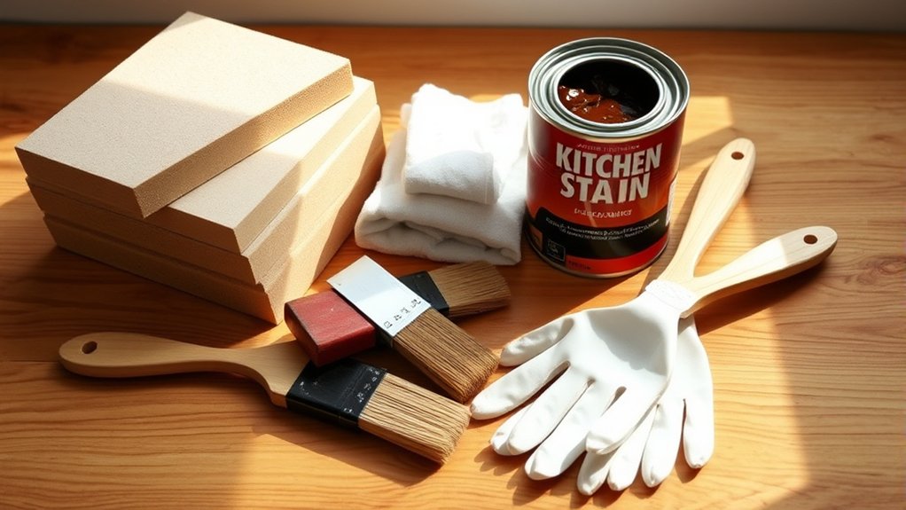 gather tools for staining