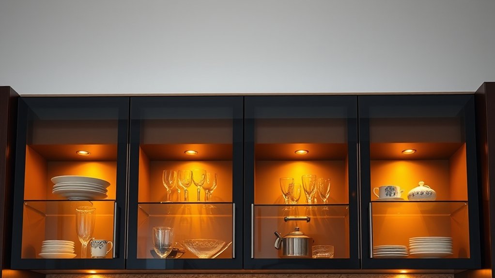 illuminated glass cabinet display