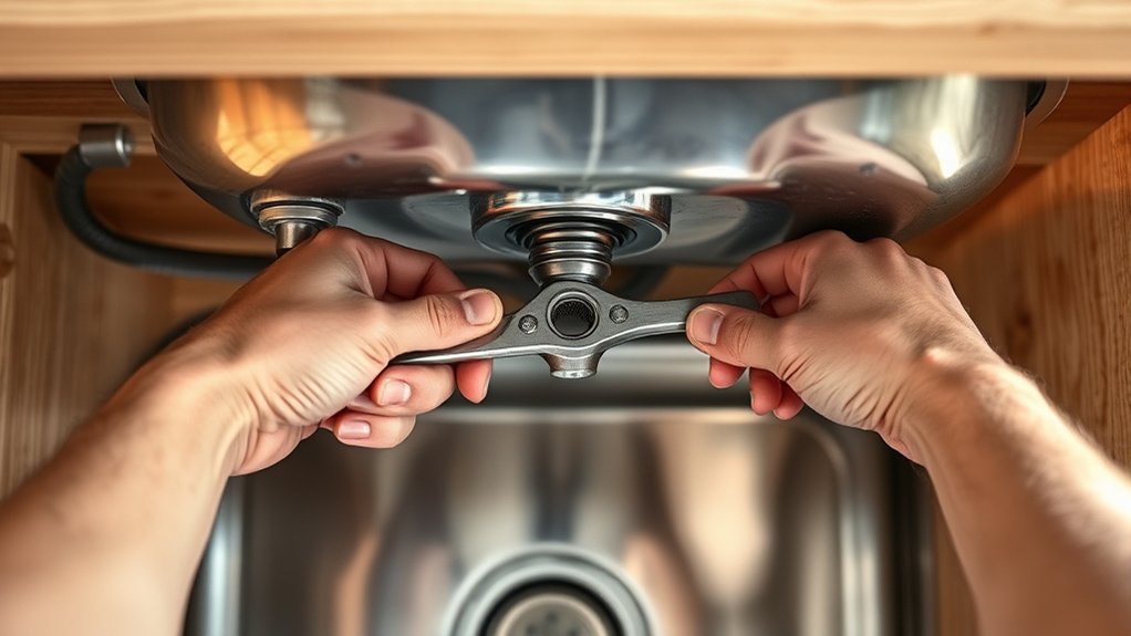 loosen sink mounting clips