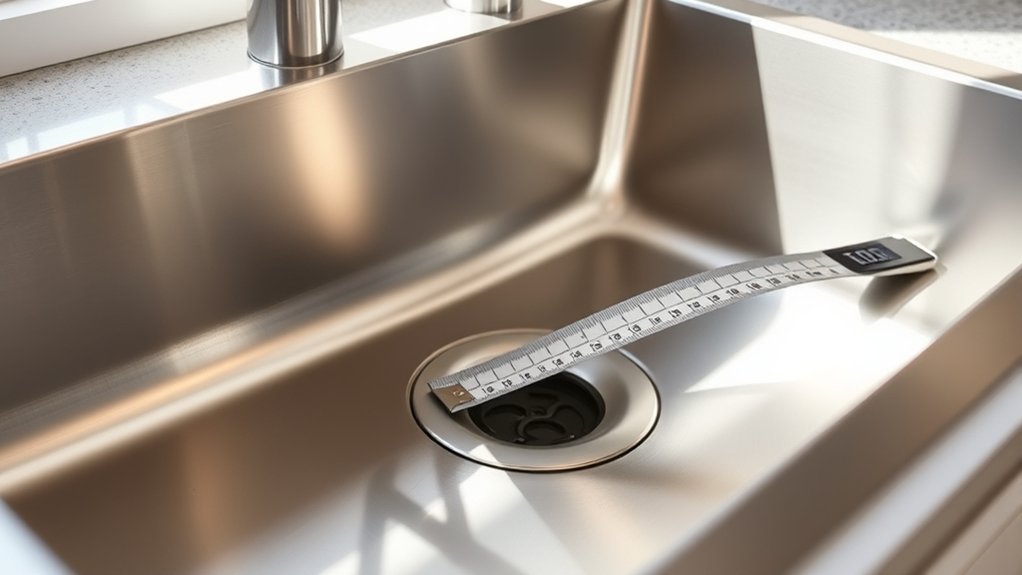 measure sink length width
