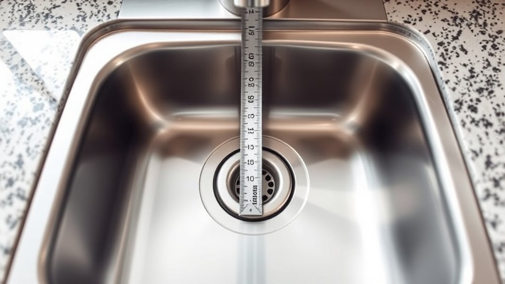 measuring drain and faucet distance