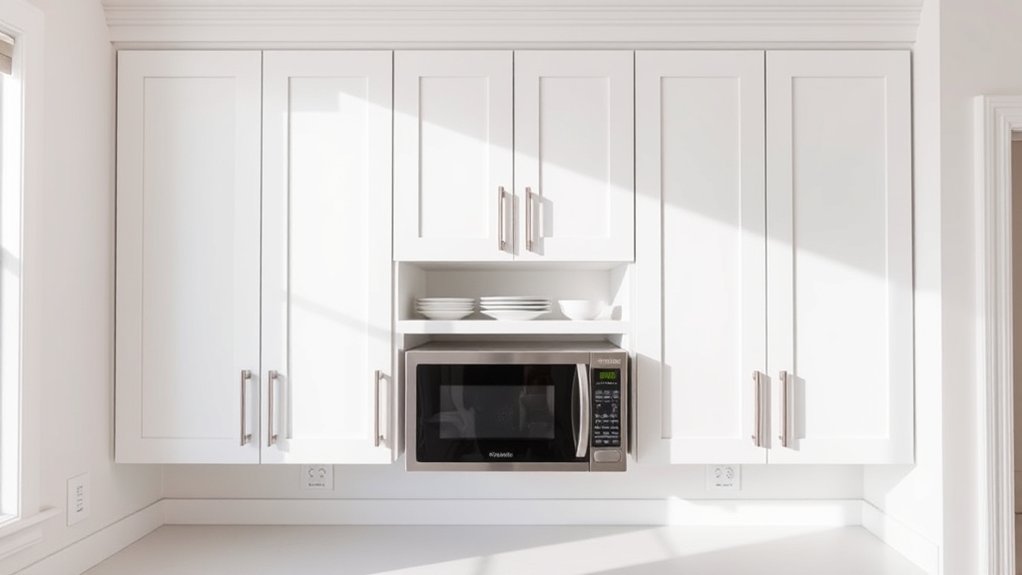 microwave integration in cabinets