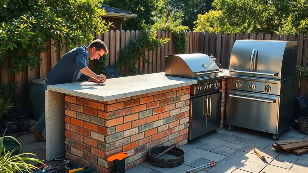 outdoor kitchen construction steps