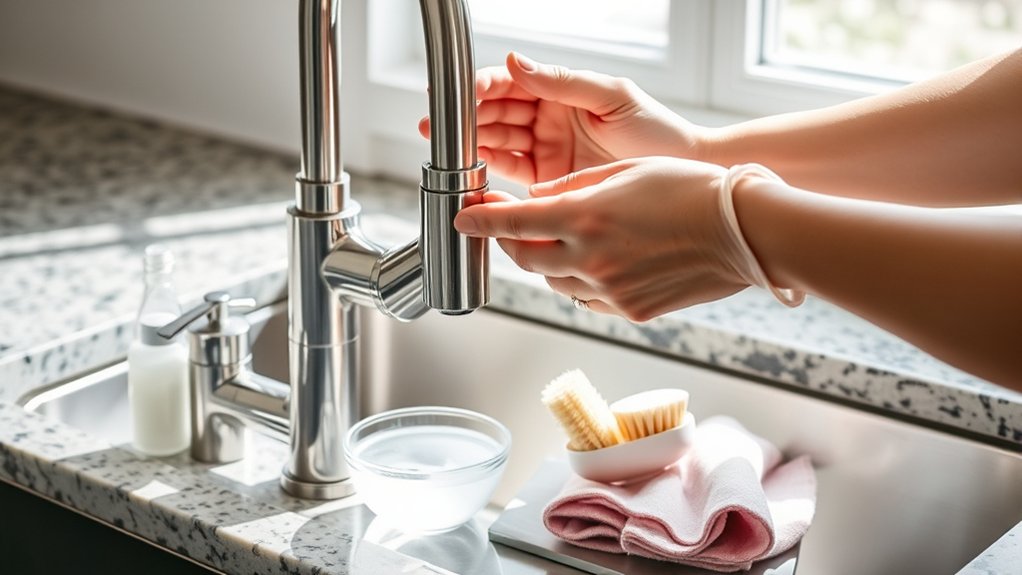 remove faucet head carefully