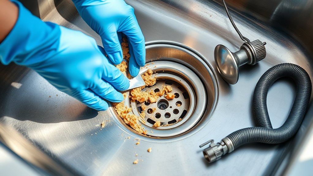 remove visible sink debris