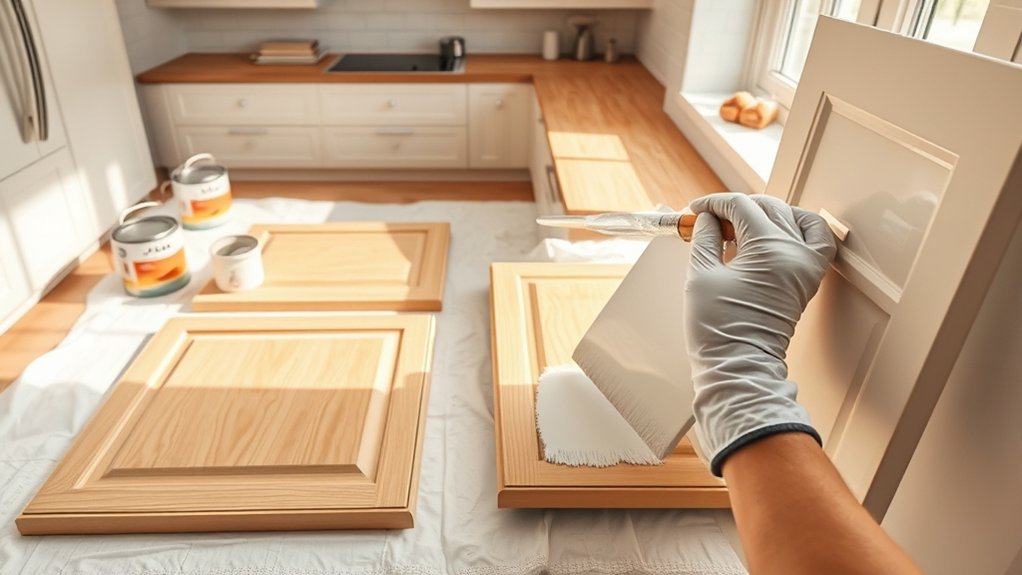 repainting kitchen cabinets step by step