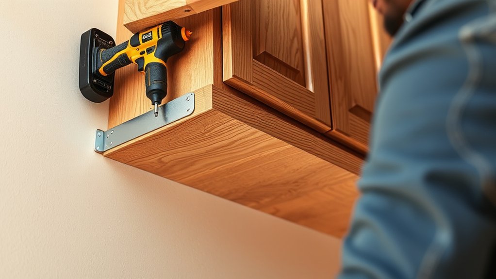 secure cabinet to wall