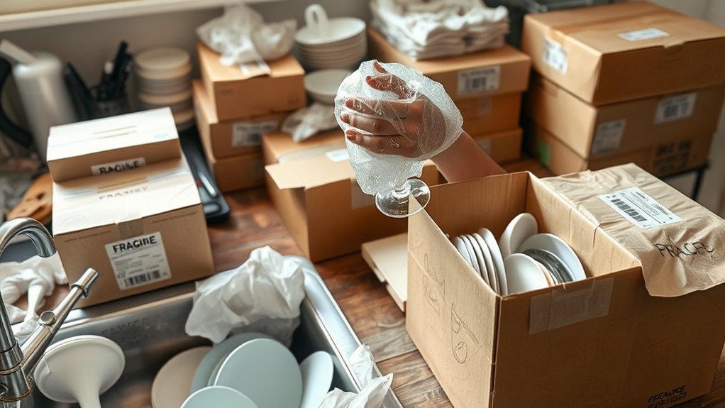 securely pack fragile items