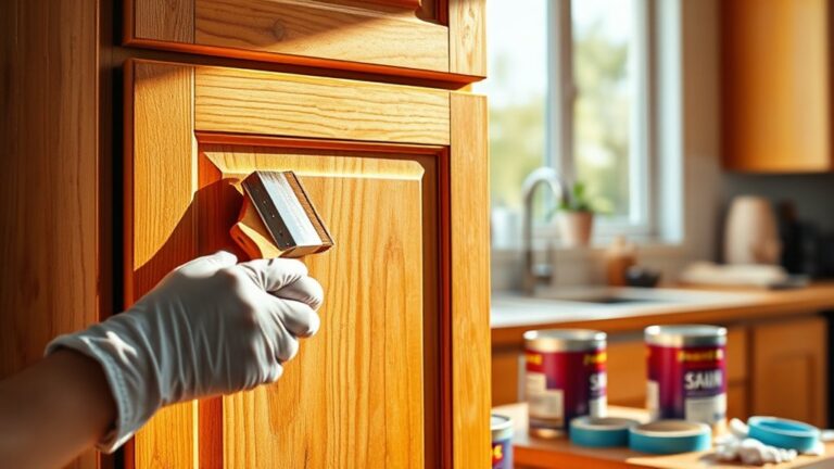 stain cabinets in five steps