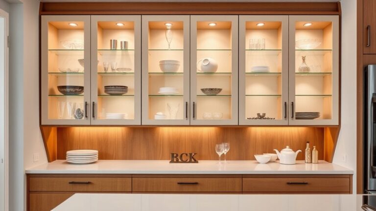 stylish glass cabinet organization