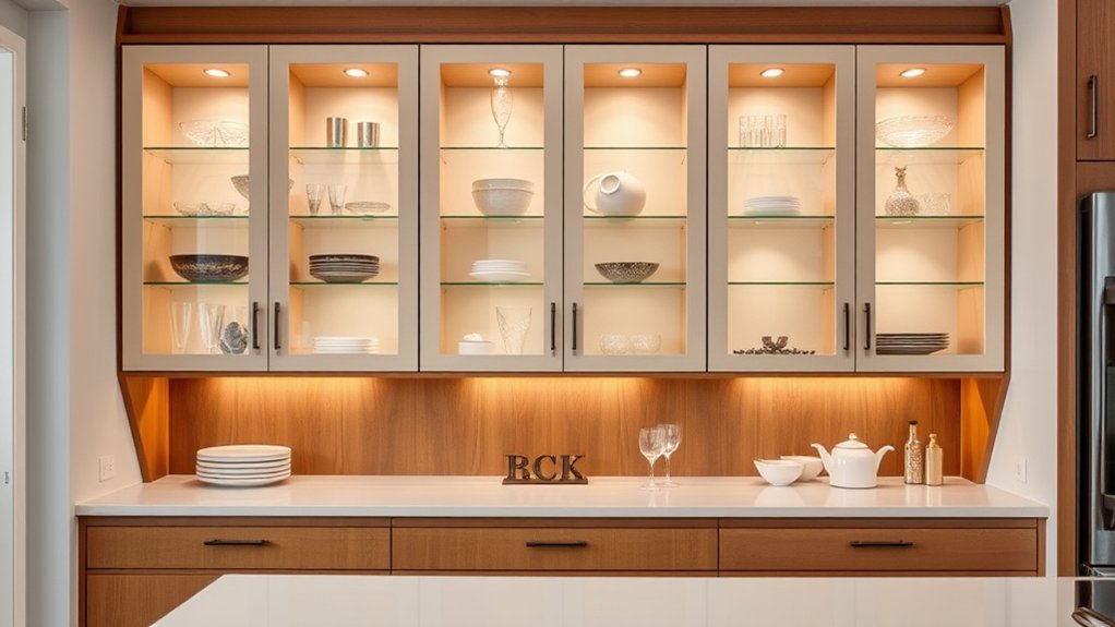 stylish glass cabinet organization