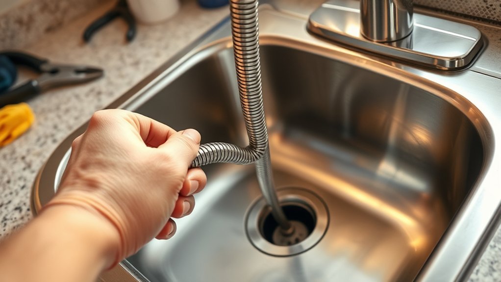 unclogging kitchen drain efficiently