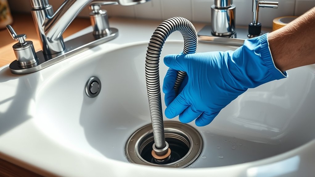 unclogging kitchen sink drain