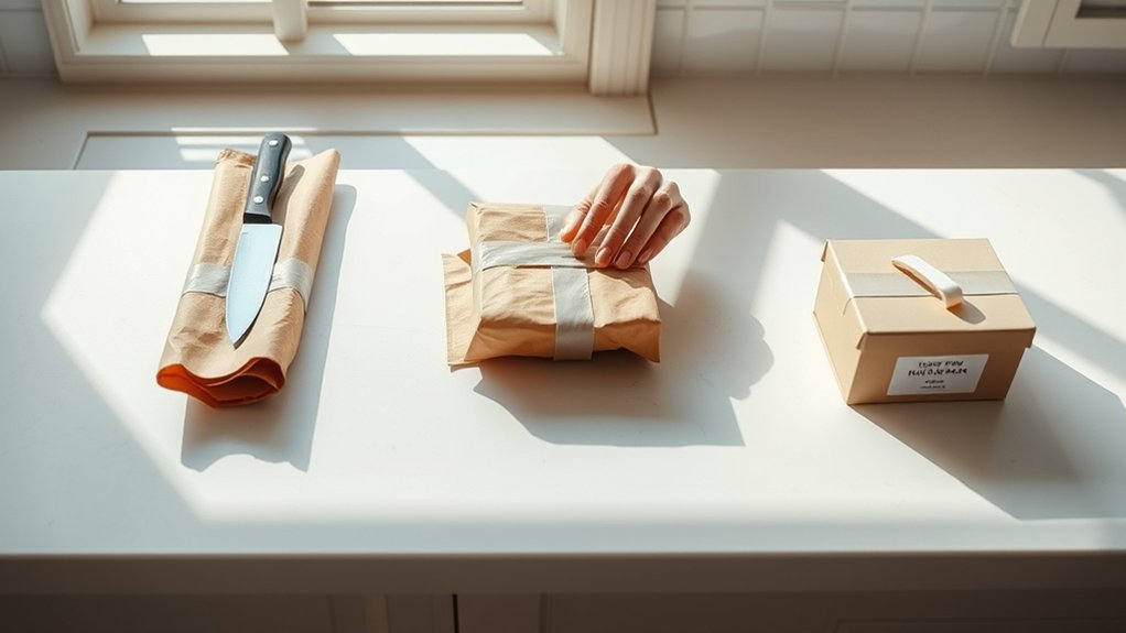 wrap label dispose safely